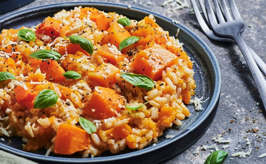 'Risotto' de boniato con albahaca