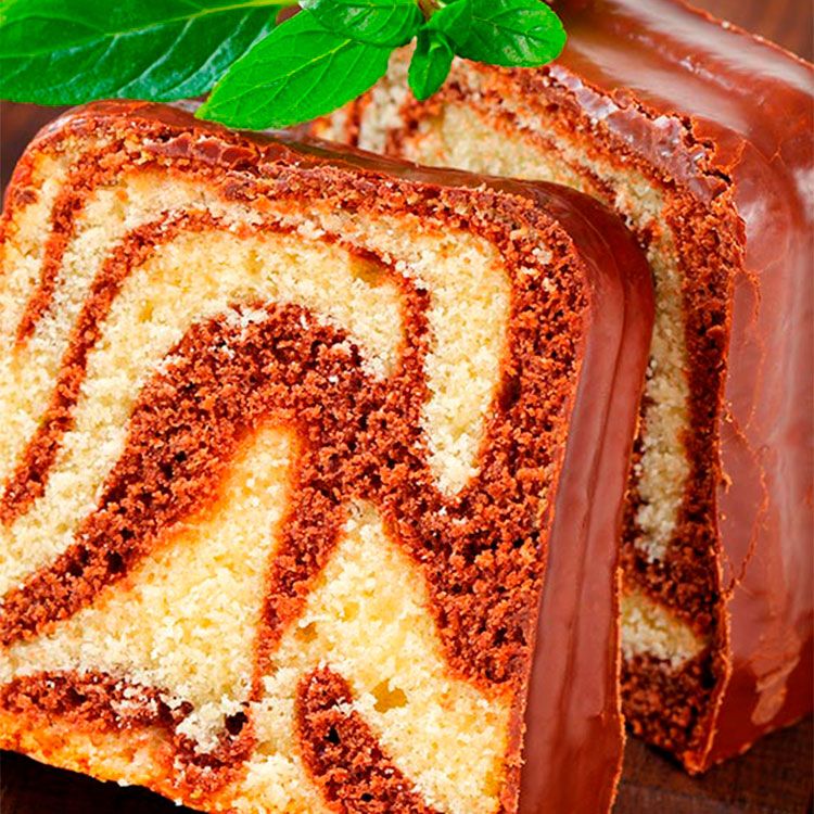 Bizcocho marmolado de chocolate y vainilla Bizcocho marmolado de chocolate y vainilla