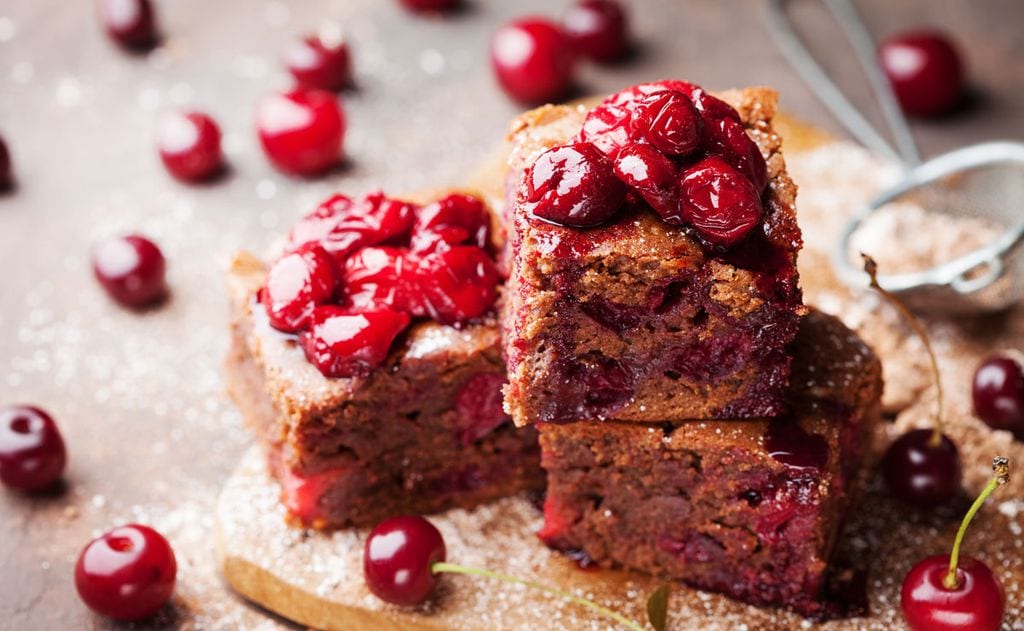 'Brownie' con cerezas