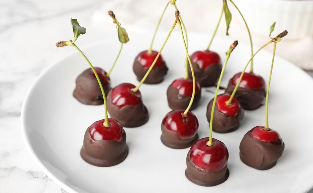 Cerezas con chocolate