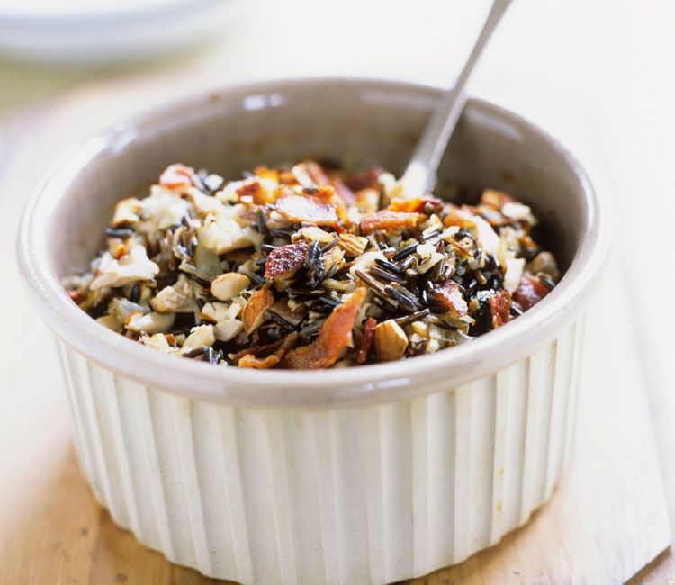 Arroz salvaje con beicon y frutos secos Arroz salvaje con beicon y frutos secos
