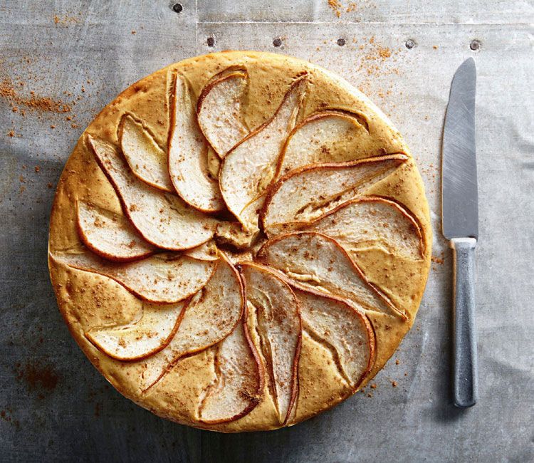 Tarta de ricotta, pera y panela Tarta de ricotta, pera y panela