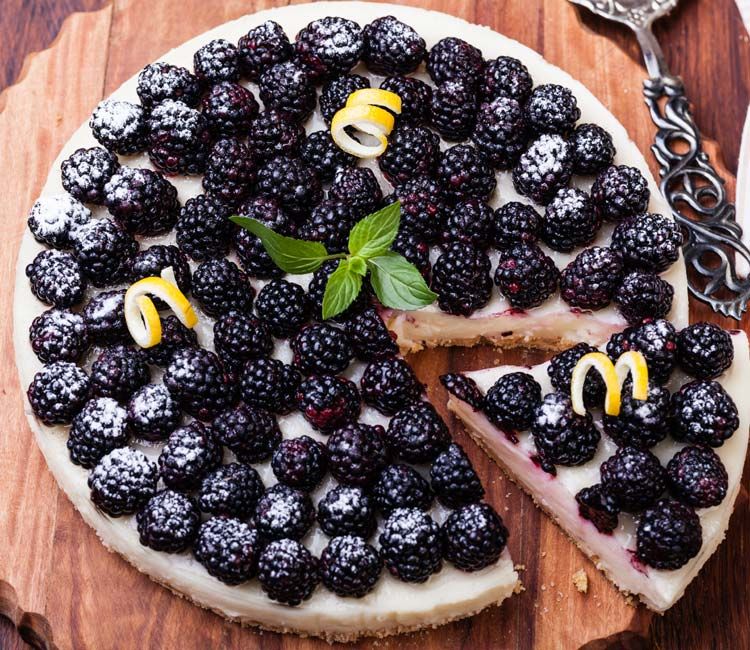 Tarta de queso con moras y limón Tarta de queso con moras y limón