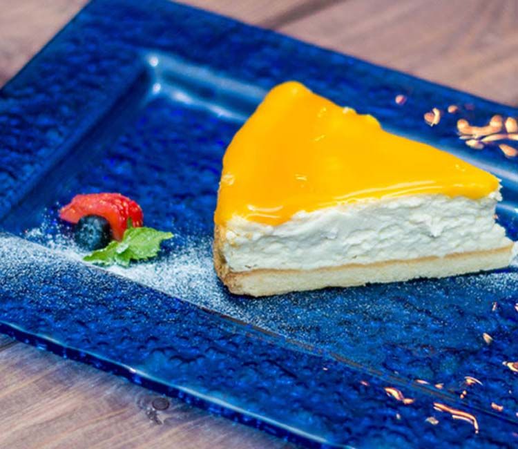Tarta de queso fría con gelatina de mango Tarta de queso fría con gelatina de mango