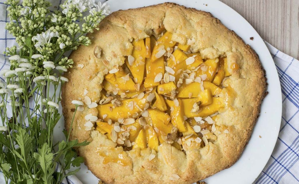 'Galette' de mango con mascarpone y frutos secos