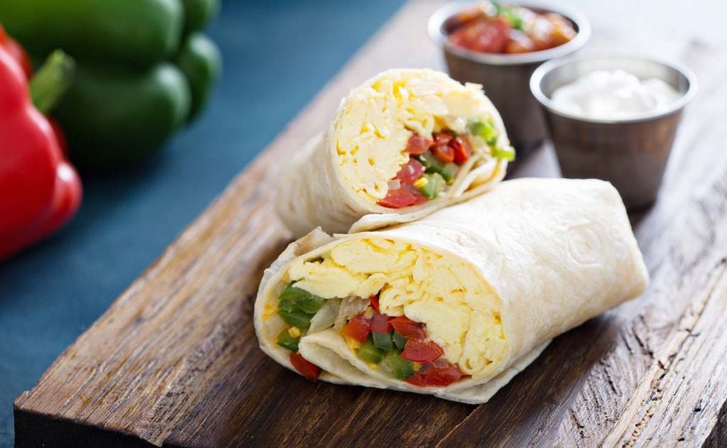 Burritos con tortilla francesa y verduras