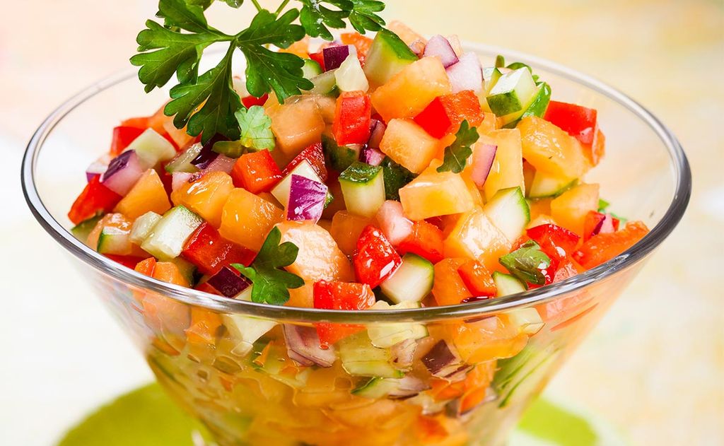 Picadillo de melón y verduras