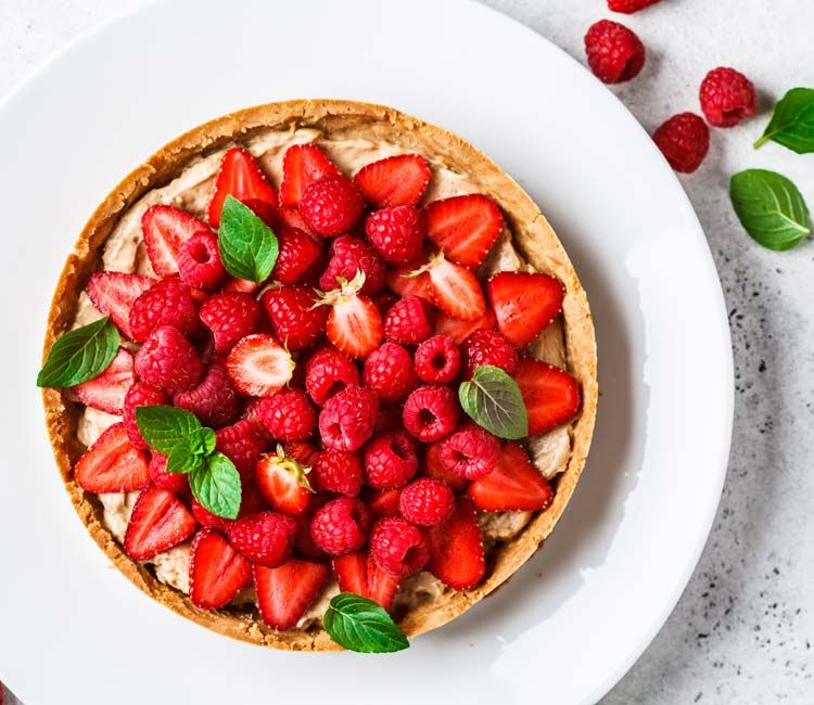 Tarta de frutos rojos y crema pastelera Tarta de frutos rojos y crema pastelera