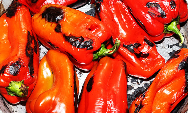 Pimientos asados para ensalada Pimientos asados para ensalada