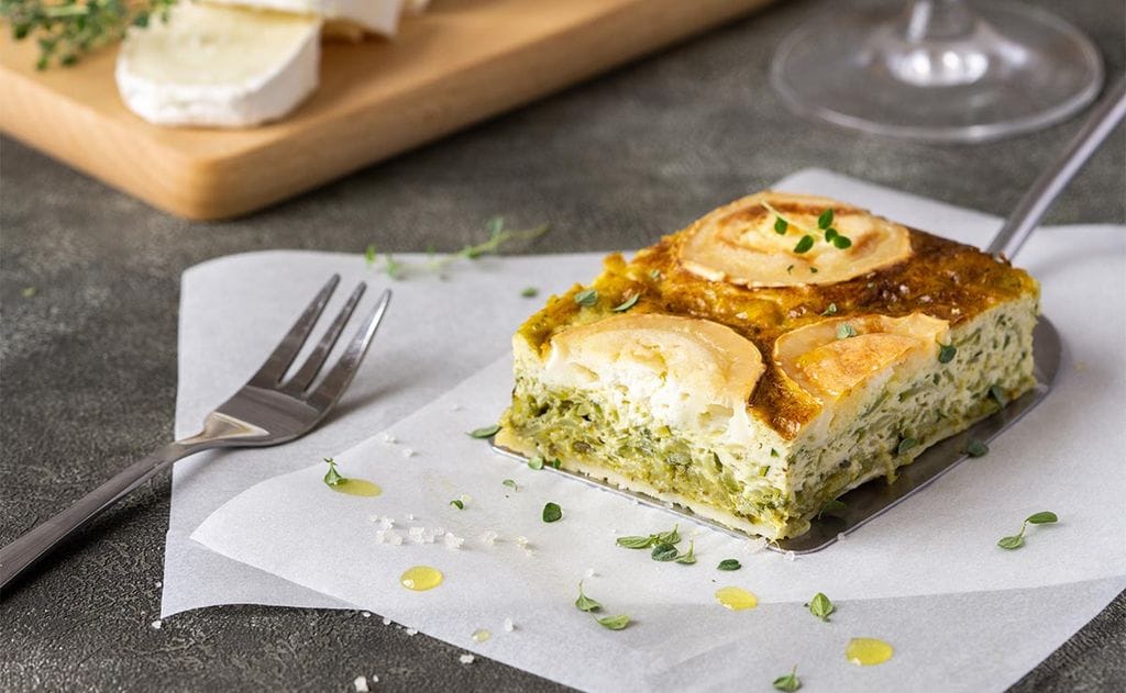 Pastel de queso de cabra y calabacín