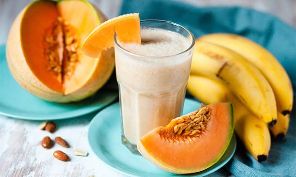 'Smoothie' de melón y plátano 'Smoothie' de melón y plátano
