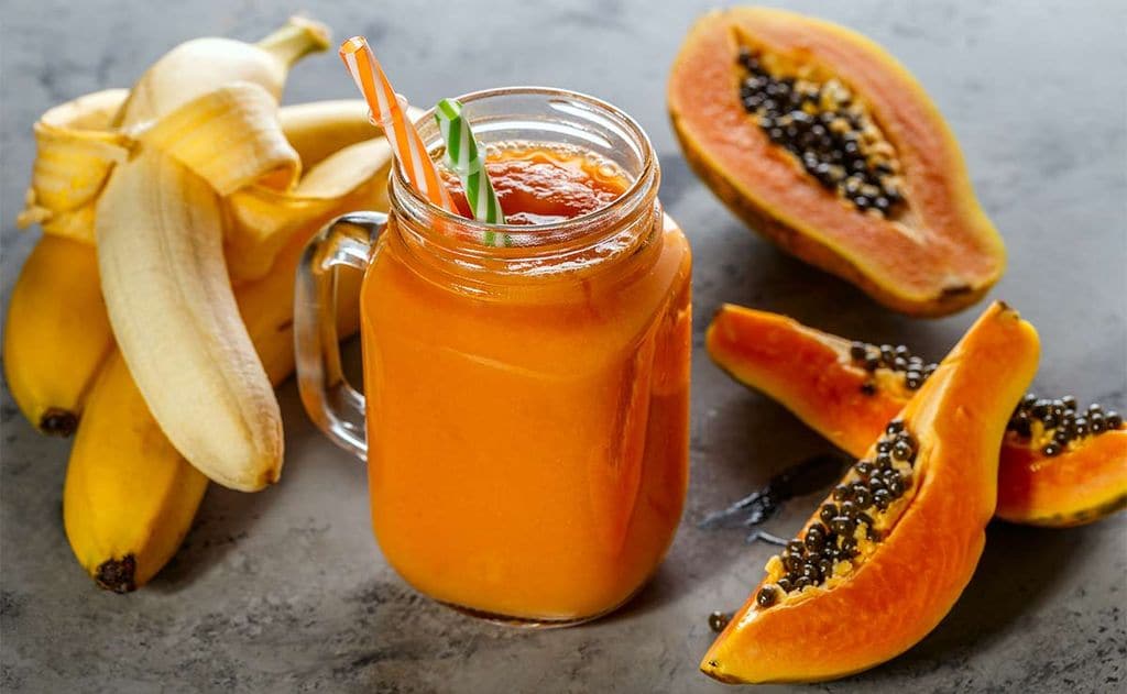 Batido de papaya con plátano