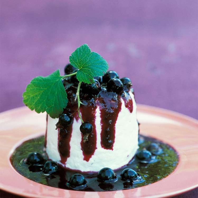 'Panacotta' con 'coulis' de arándanos