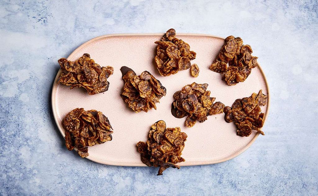 Bocaditos de cereales con chocolate sin azúcar