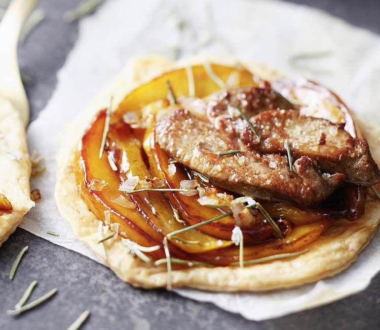 Tartaletas de hojaldre con mango y foie al PX Tartaletas de hojaldre con mango y foie al PX
