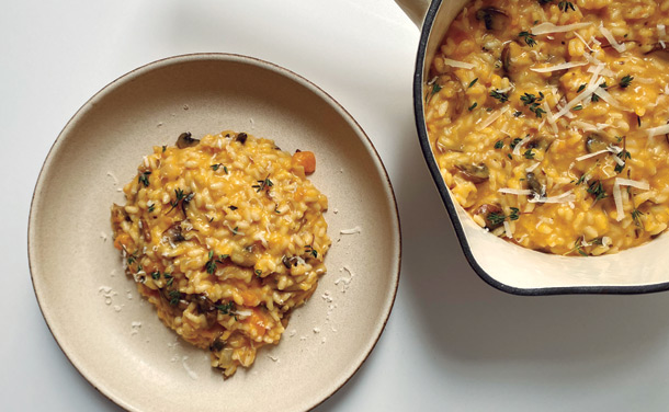 Risotto de calabaza y portobello Risotto de calabaza y portobello