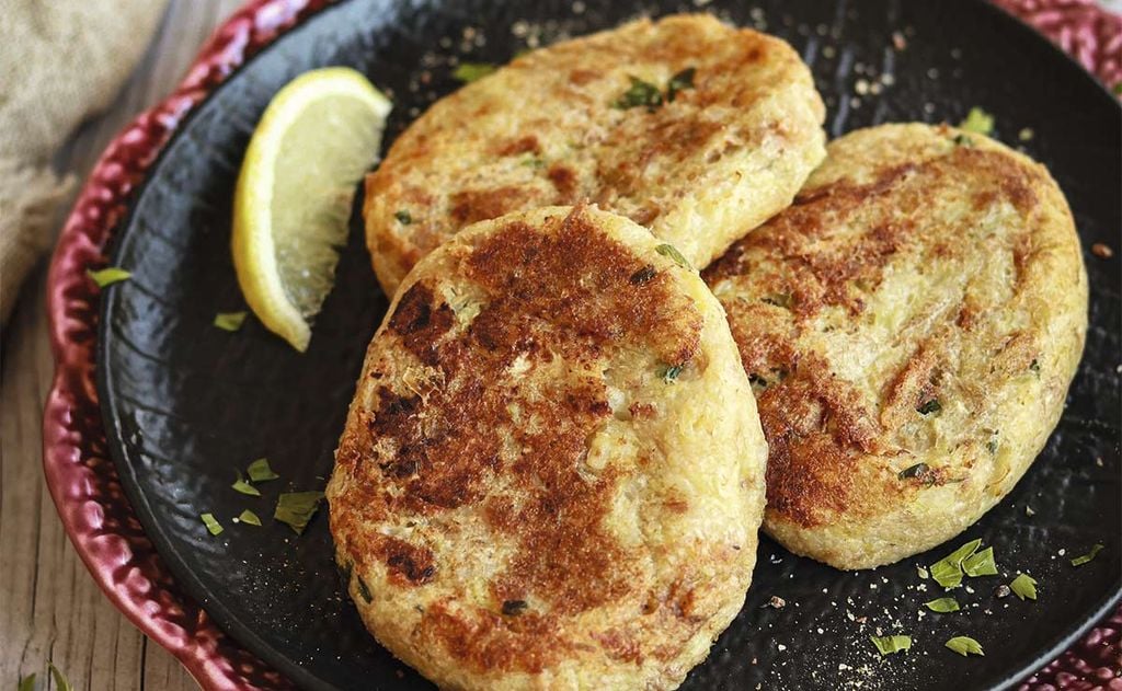 Hamburguesas de atún, brócoli y patata