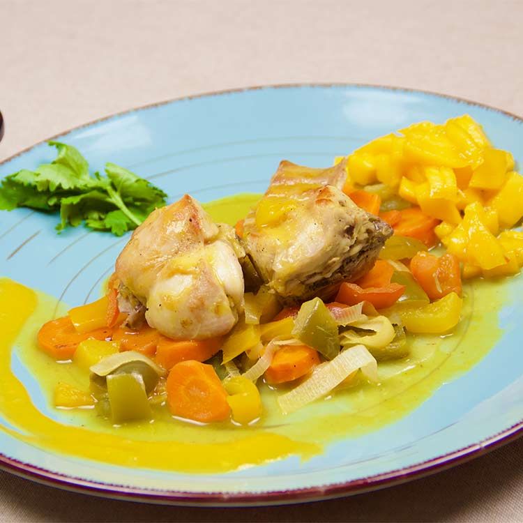 Conejo en escabeche de mango