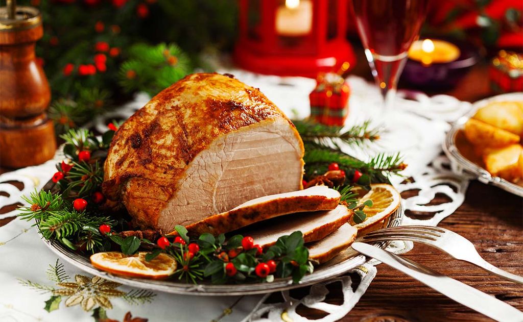 Jamón asado navideño