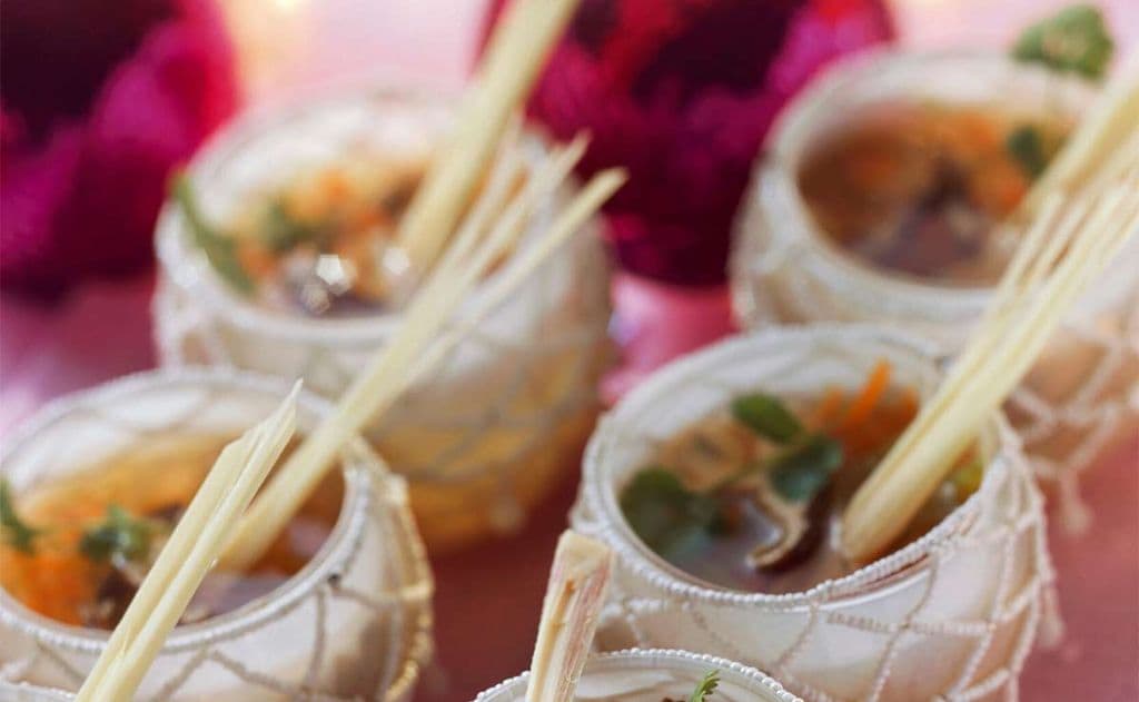 Sopa navideña de pollo y setas shiitake