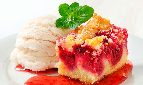 Bizcocho 'crumble' de cerezas Bizcocho 'crumble' de cerezas