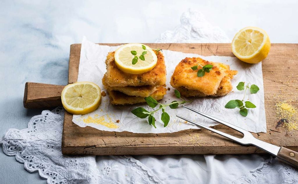 Mini escalopes de polenta y queso