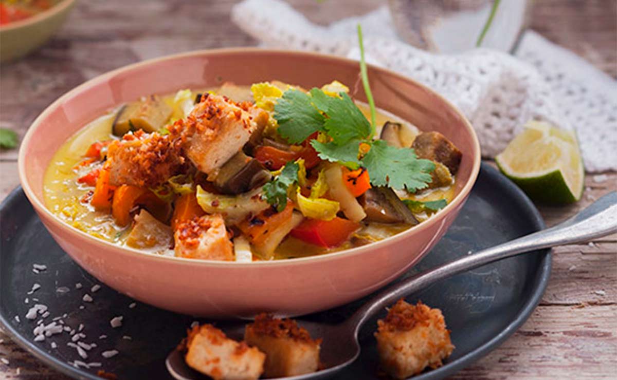 Curry de verduras con seitán