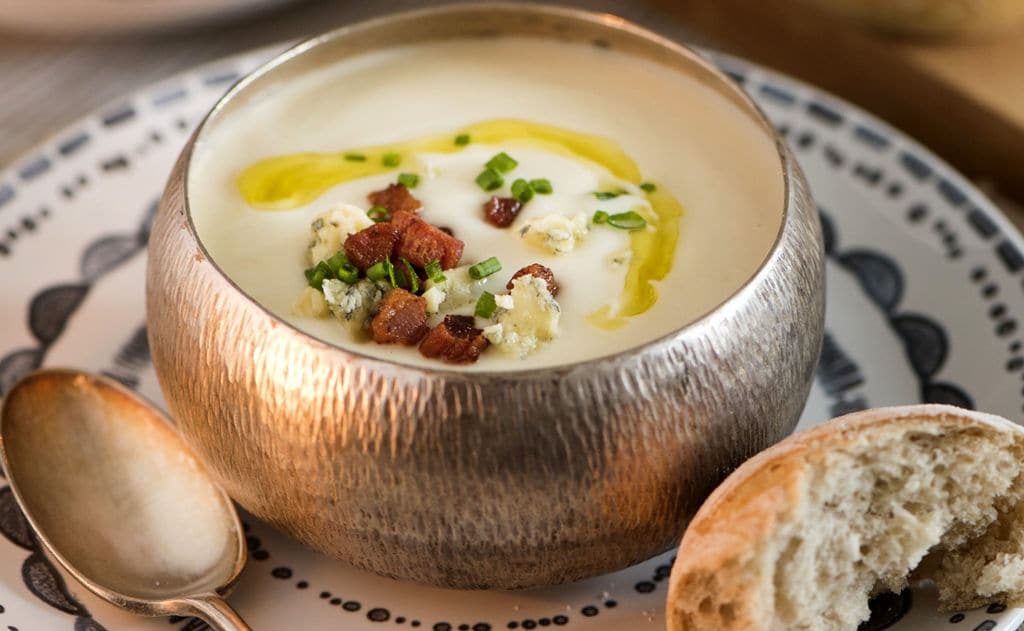 Crema de coliflor con queso azul