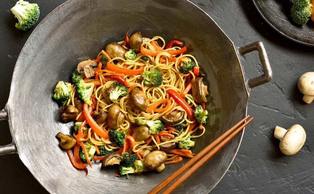 Fideos chinos con verduras