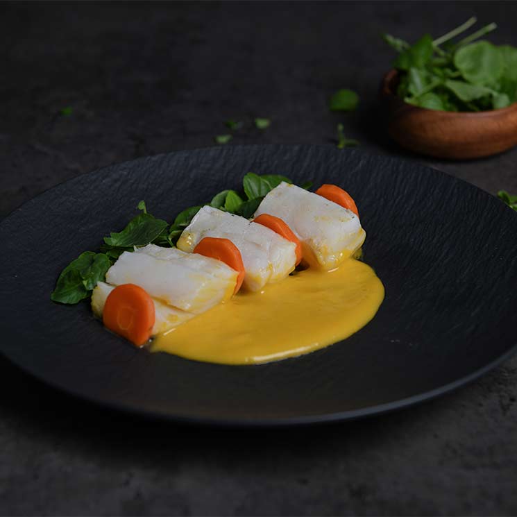 Bacalao con crema de porrusalda