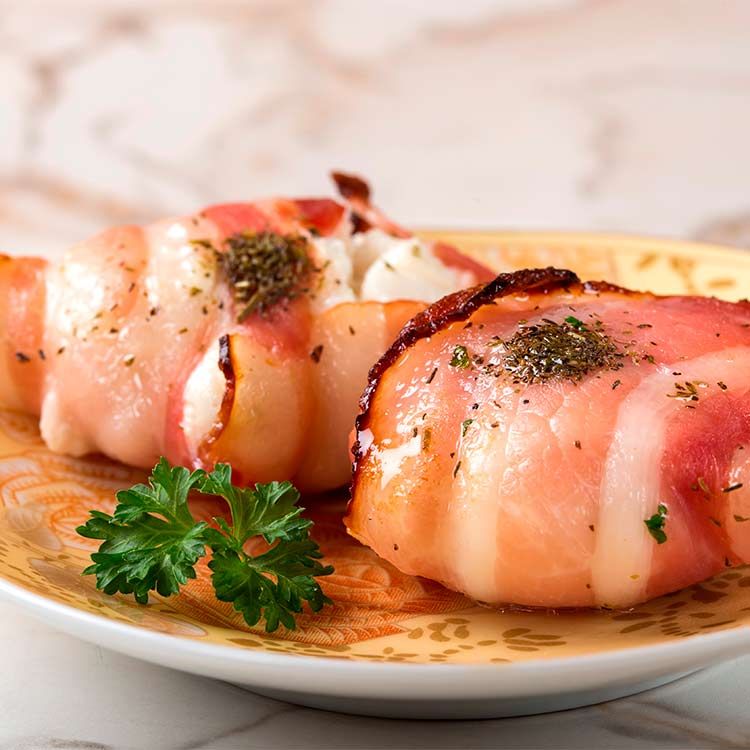 Bocados de queso de cabra con beicon
