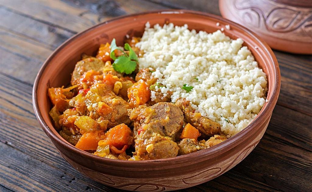 Tajine de cordero con calabaza y cuscús