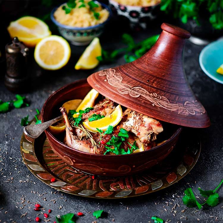 Tajine de conejo con limón y granada