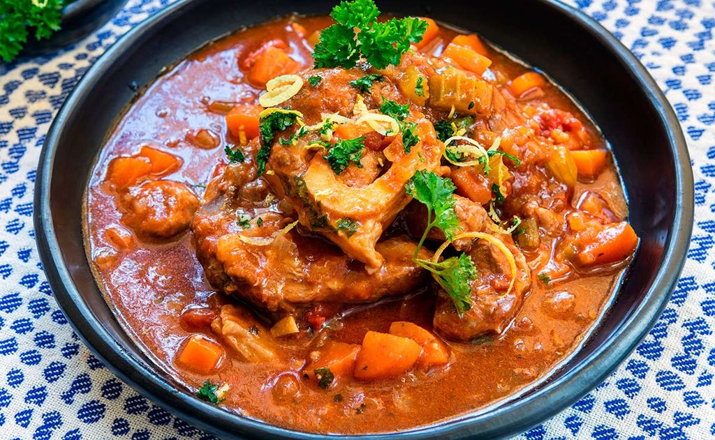 'Ossobuco' con verduras y 'gremolata'