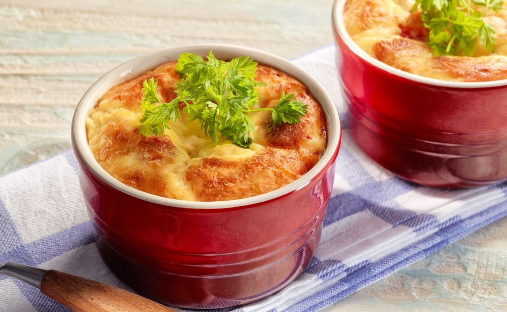 Pastel de patatas y gambas