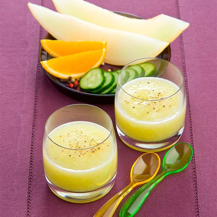 Gazpacho granizado de melón y pepino