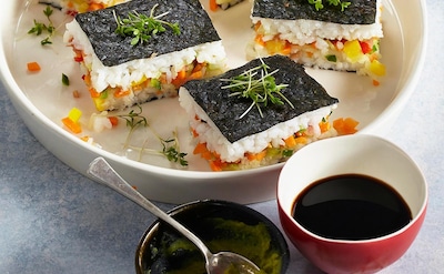 Sándwich sushi de verduritas