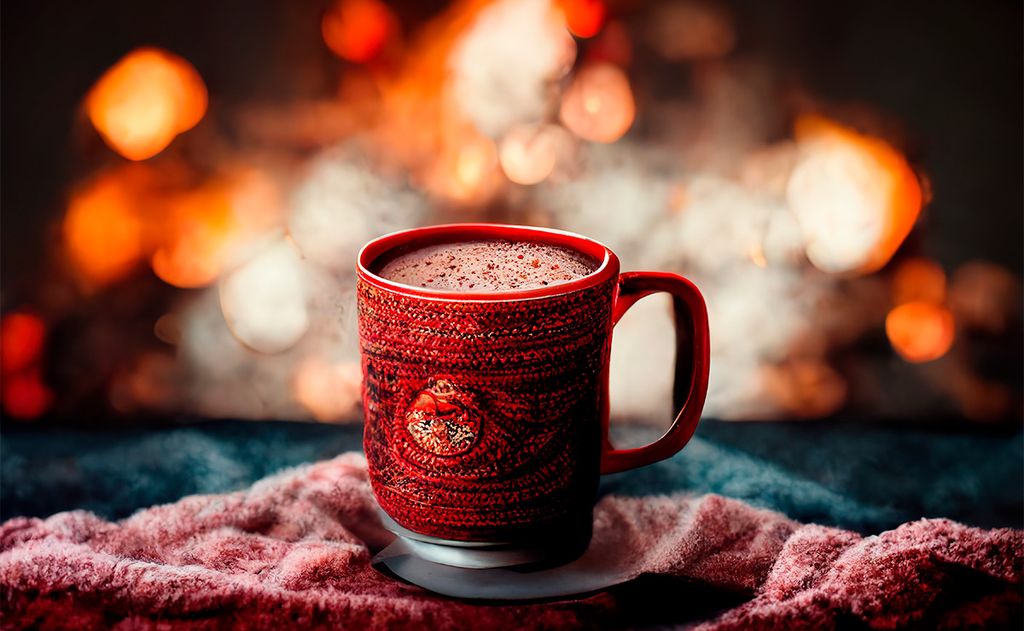 Chocolate a la taza con café y pimienta roja