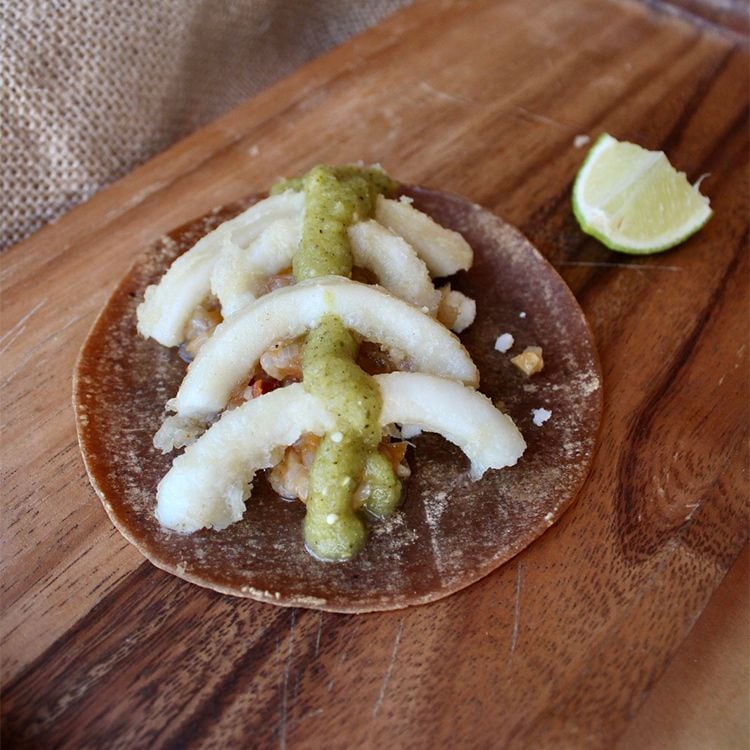 Tacos Gobernador de calamares