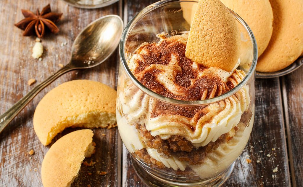 Tiramisú con galletas de mantequilla