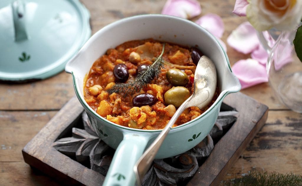 Guiso de garbanzos con calabaza y 'harissa'