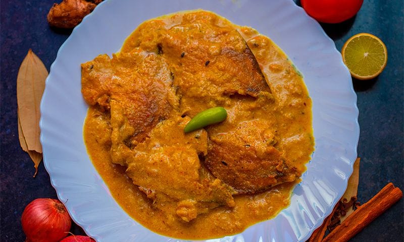 Palometa al curry