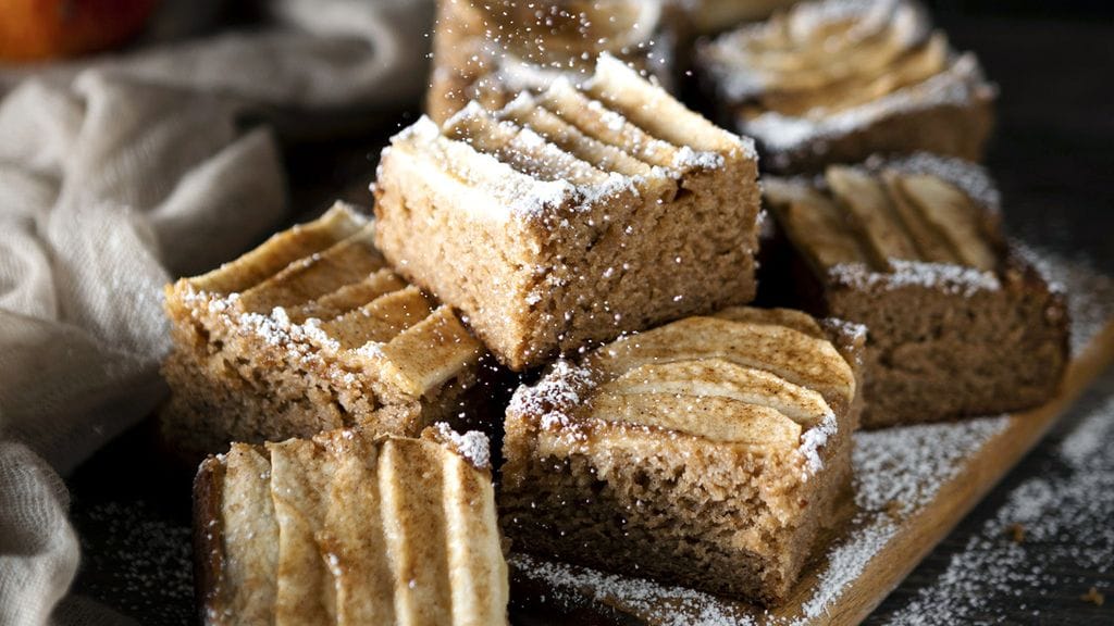 Pastel de manzana y avena