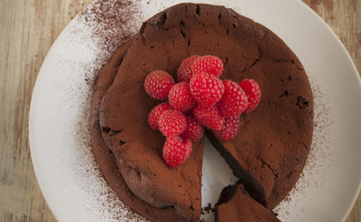 Tarta de chocolate con frambuesas