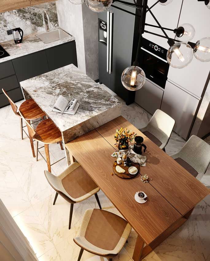 Formas de colocar las mesas de cocina - Foto 1