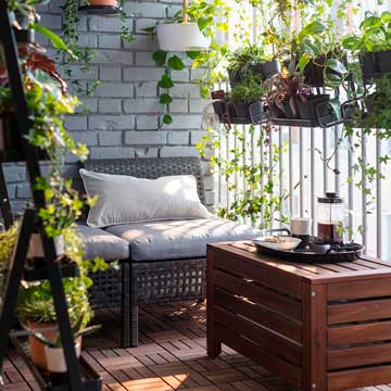 Ideas de decoración con soluciones de almacenaje para la terraza o