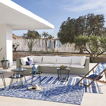 Alfombras para crear un ambiente confortable en tu terraza o jardín