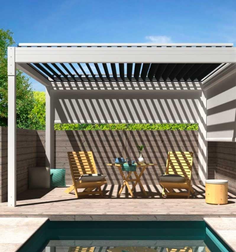 Exterior con pérgola bioclimática