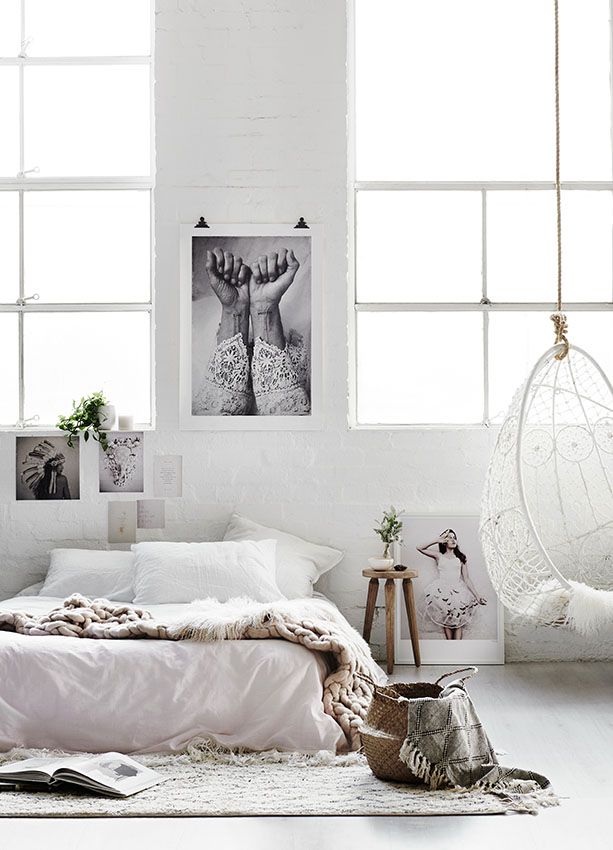 Boho Design pie lámpara bambú entramado dormitorio textil mantas eh lámpara