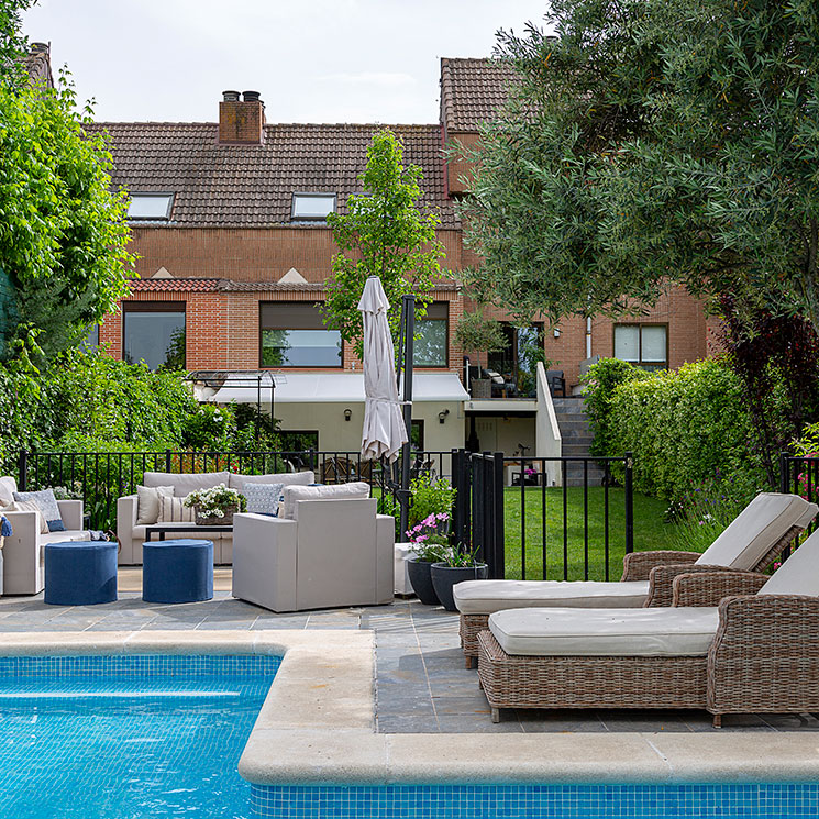 Dos vistosos proyectos en Madrid con su 'antes y después': terraza y jardín con piscina